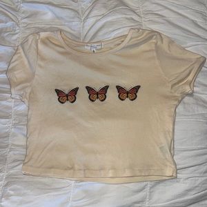 Urban outfitters butterfly crop tee